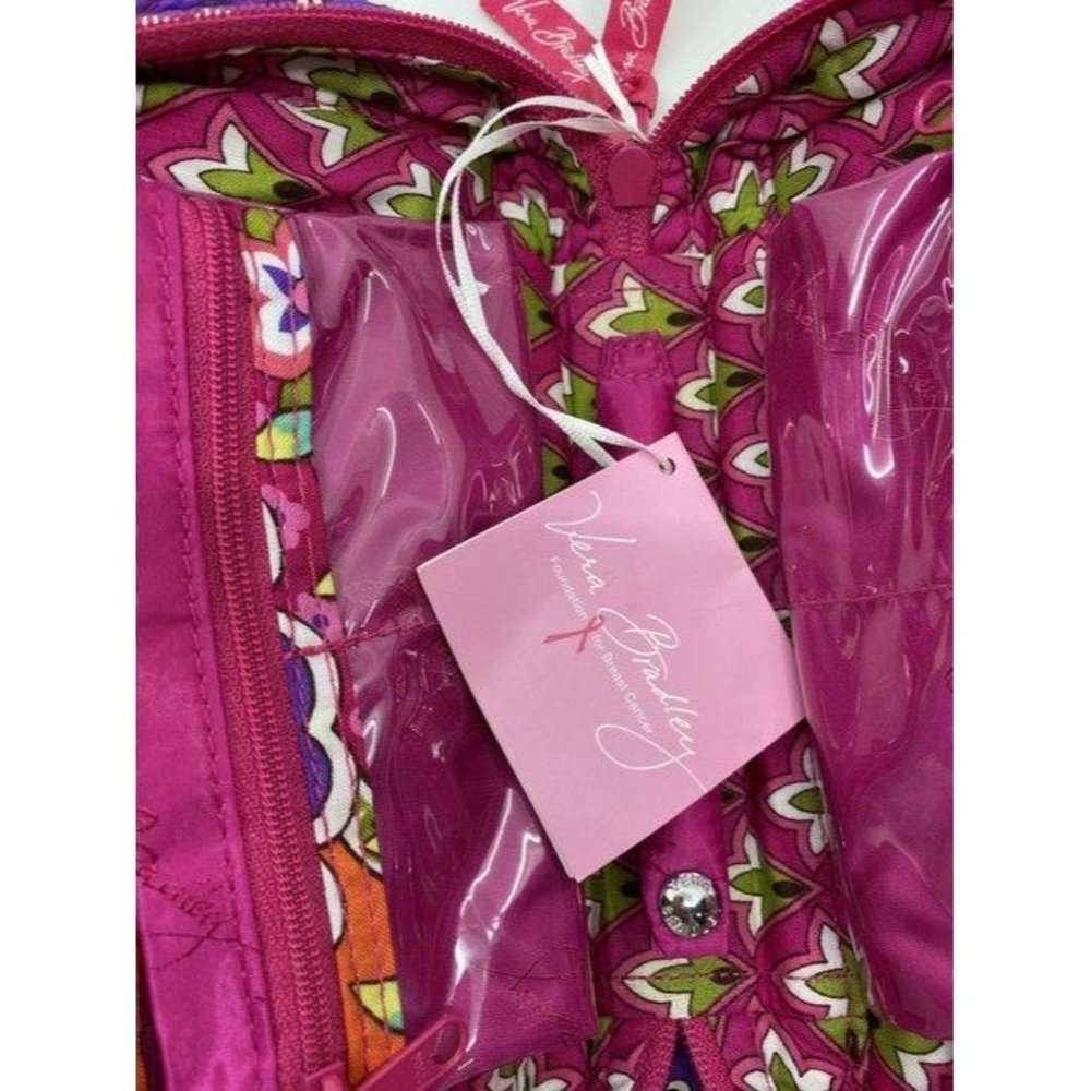 vera bradley purple multicolor quilted fabric cosm - Picture 3 of 3